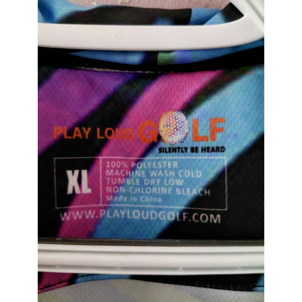 Play Loud Golf Polo Shirt Men's XL Multi Color Psychedelic Swirl Performance - Picture 5 of 9